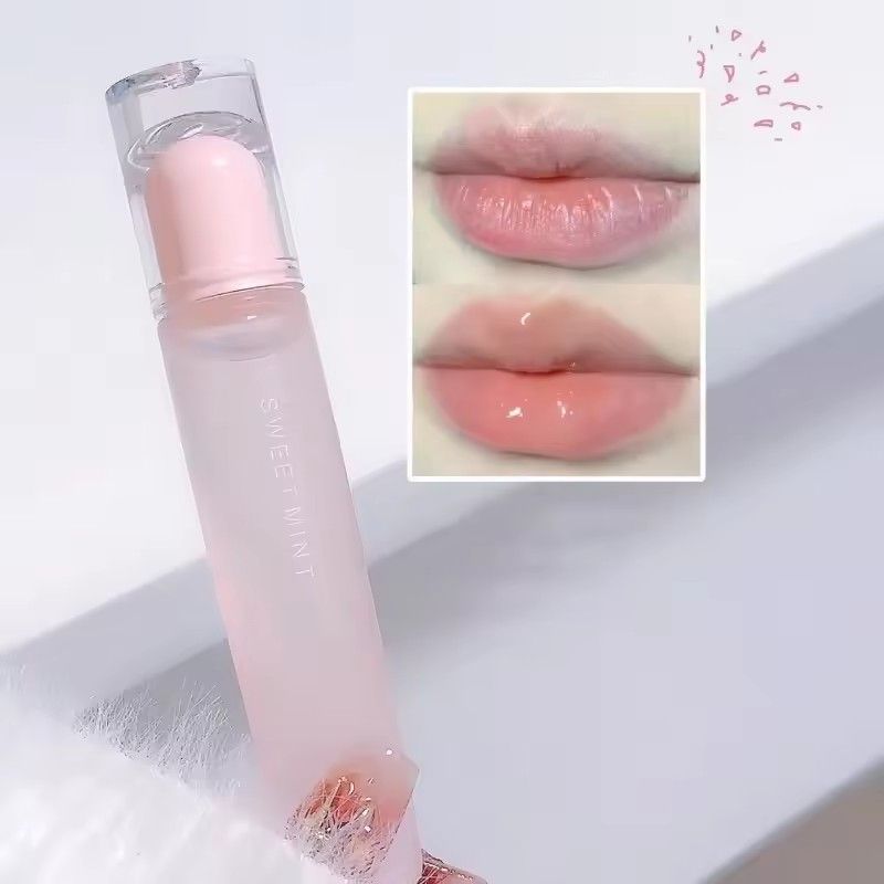 Glass Water Glossy Lip Gloss Full and Plumping Lip Balm Hydrating Moisturising Lip Care Clear Nude Color Jelly Lipsticks Primer