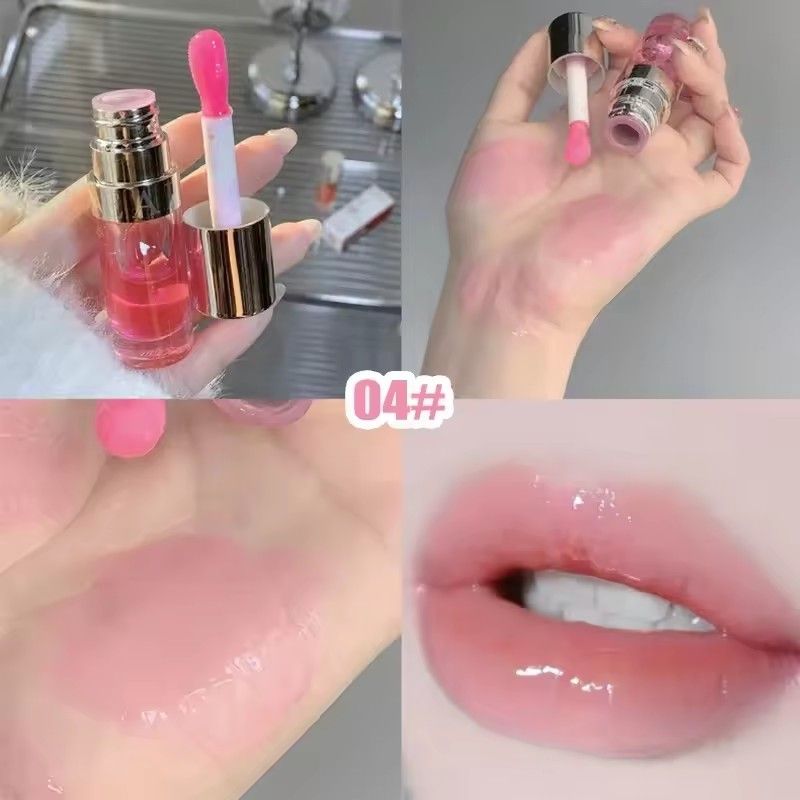 Crystal Peach Lip Oil Hydrating Mirror Lip Gloss Tinted Plumper Moisturizing Lip Care Treatment Makeup Colored Lipstick Balm 6g view 9
