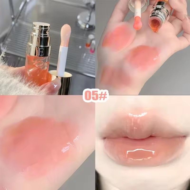 Crystal Peach Lip Oil Hydrating Mirror Lip Gloss Tinted Plumper Moisturizing Lip Care Treatment Makeup Colored Lipstick Balm 6g view 10