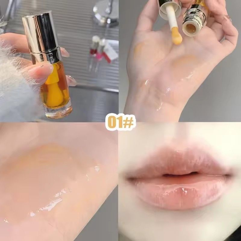 Crystal Peach Lip Oil Hydrating Mirror Lip Gloss Tinted Plumper Moisturizing Lip Care Treatment Makeup Colored Lipstick Balm 6g view 6