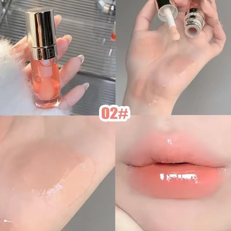 Crystal Peach Lip Oil Hydrating Mirror Lip Gloss Tinted Plumper Moisturizing Lip Care Treatment Makeup Colored Lipstick Balm 6g view 7