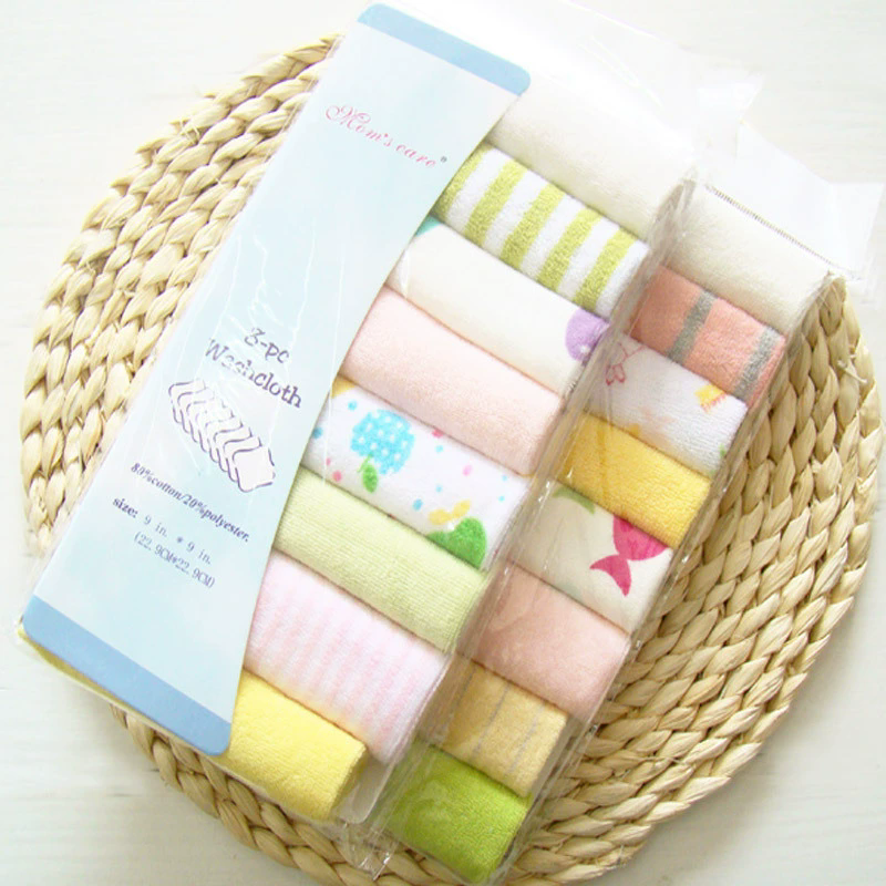 8pcs/pack 100% Cotton Newborn Baby Towels Saliva Towel Nursing Towel Baby Boys Girls Bebe Toalha Washcloth Handkerchief