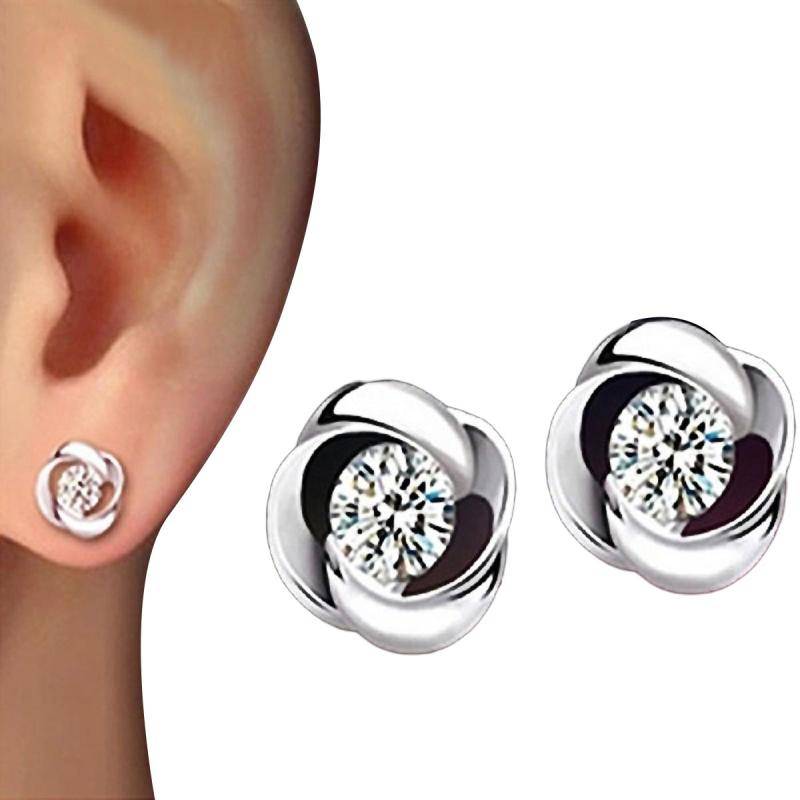 1Pair Beautiful Silvering Earrings Crystal Shiny Exquisite Earrings Women Ornaments Fashion Oorbellen Jewelry Trinket Oorbellen ED-193