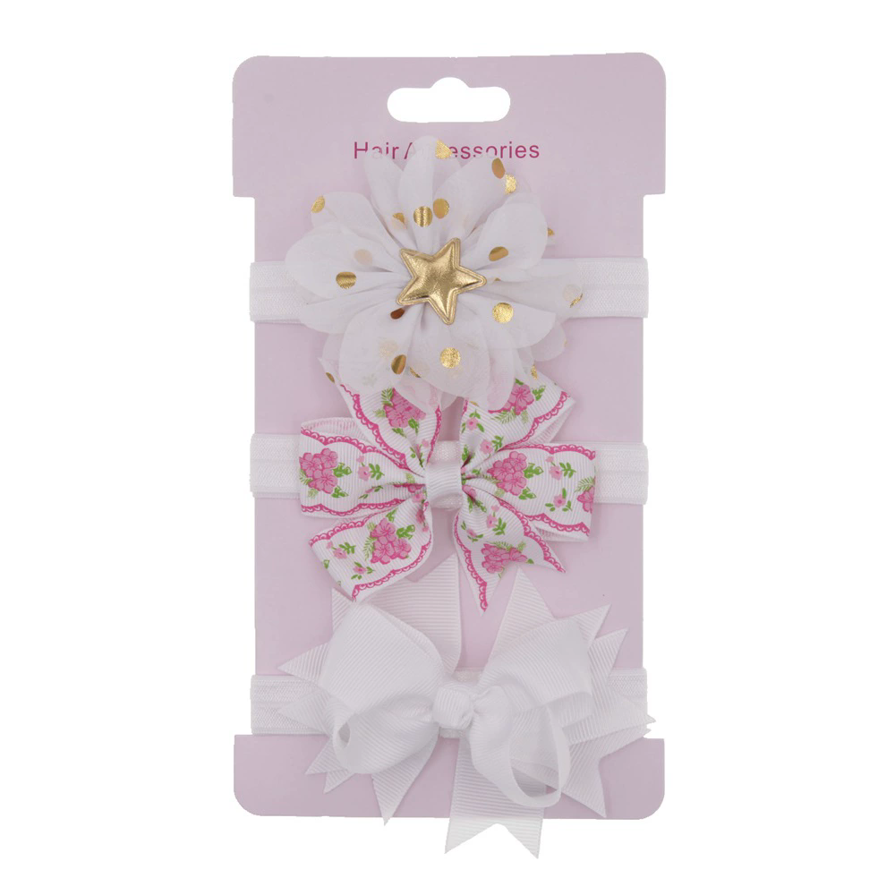 3 Pcs/set Lovely Bowknot Elastic Head Bands For Baby Girls Headband For Children Tuban Baby Baby Accessories Hair Set