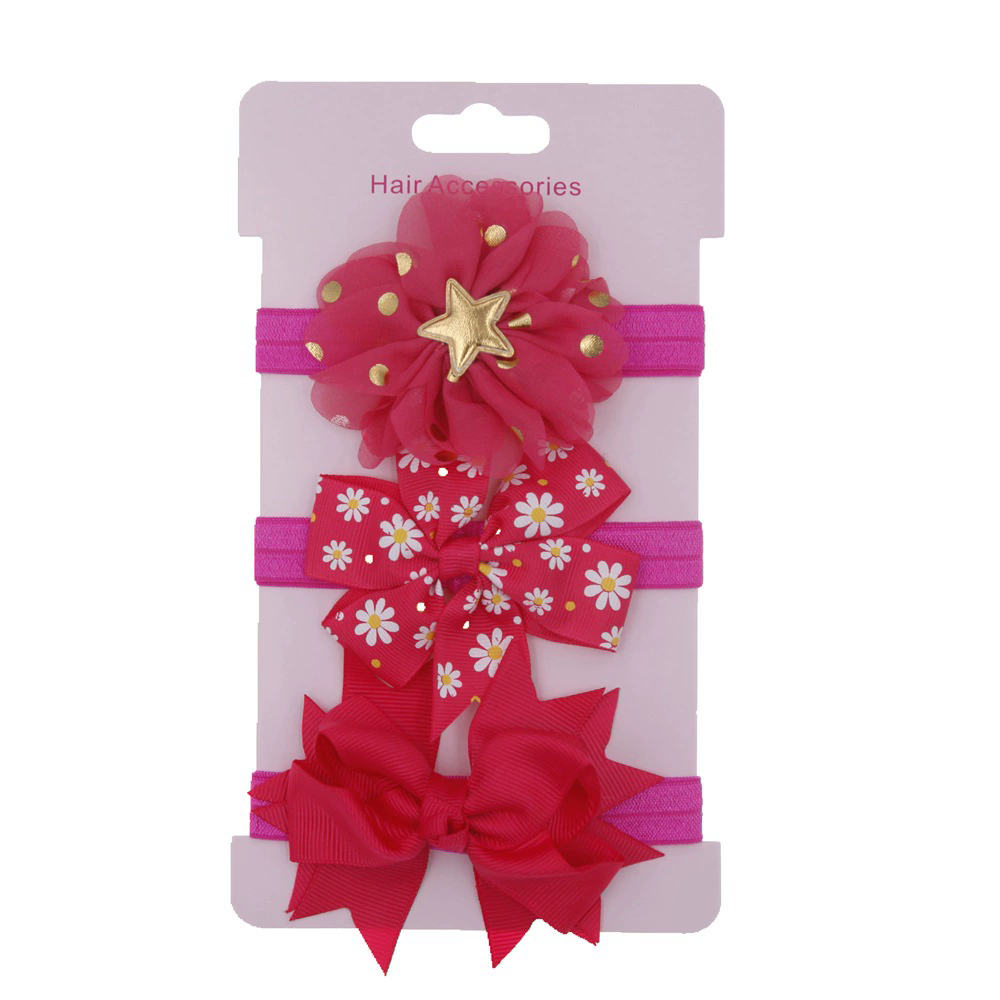 3 Pcs/set Lovely Bowknot Elastic Head Bands For Baby Girls Headband For Children Tuban Baby Baby Accessories Hair Set