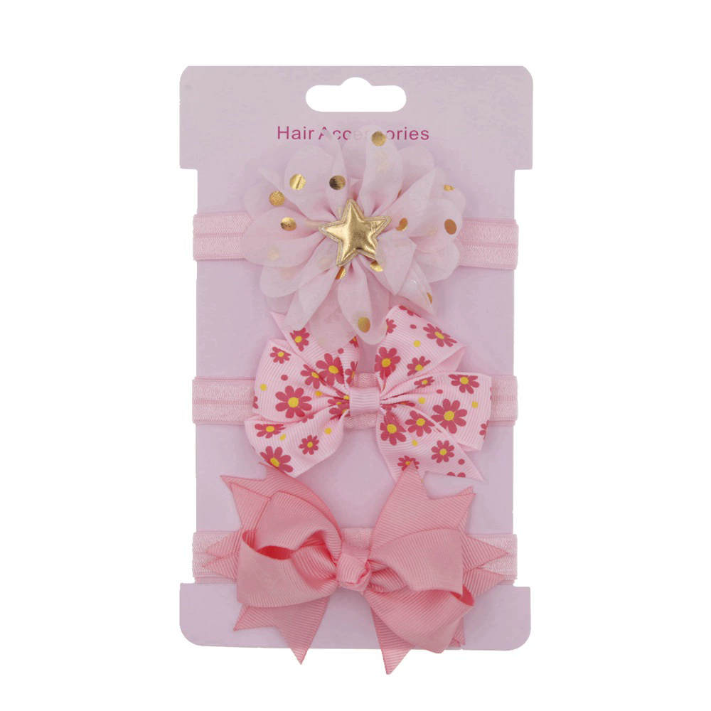 3 Pcs/set Lovely Bowknot Elastic Head Bands For Baby Girls Headband For Children Tuban Baby Baby Accessories Hair Set
