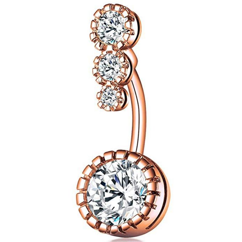 Hot new belly button round set zircon belly button navel ring piercing jewelry hot A-1832