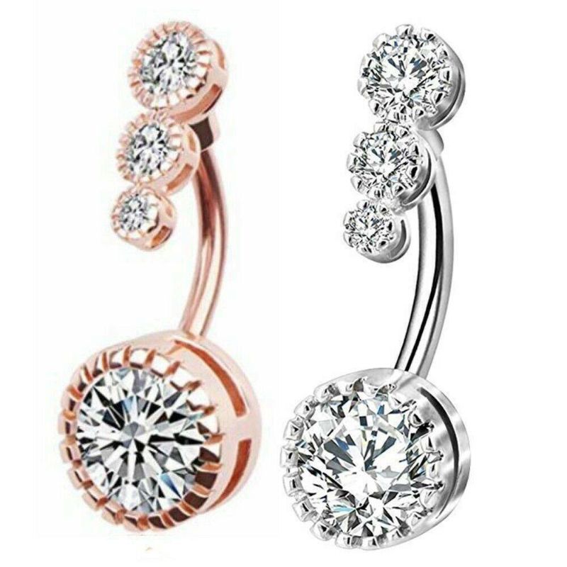 Hot new belly button round set zircon belly button navel ring piercing jewelry hot A-1832