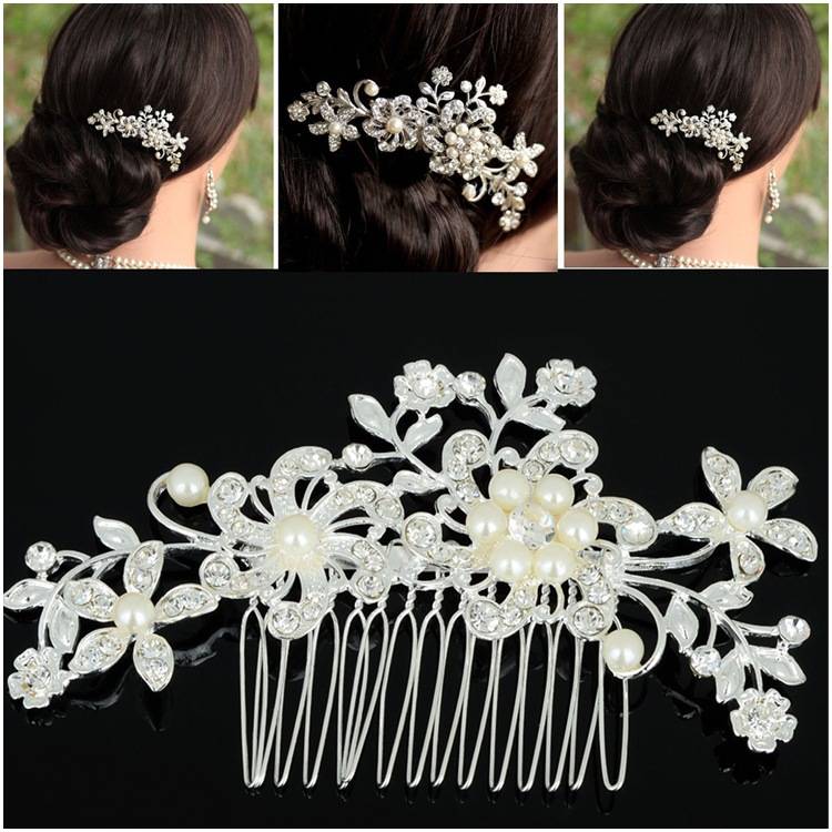 Pearl Wedding Hair Comb Clip Crystal Bridal Hairpin Jewelry Hair Accessory
A-71