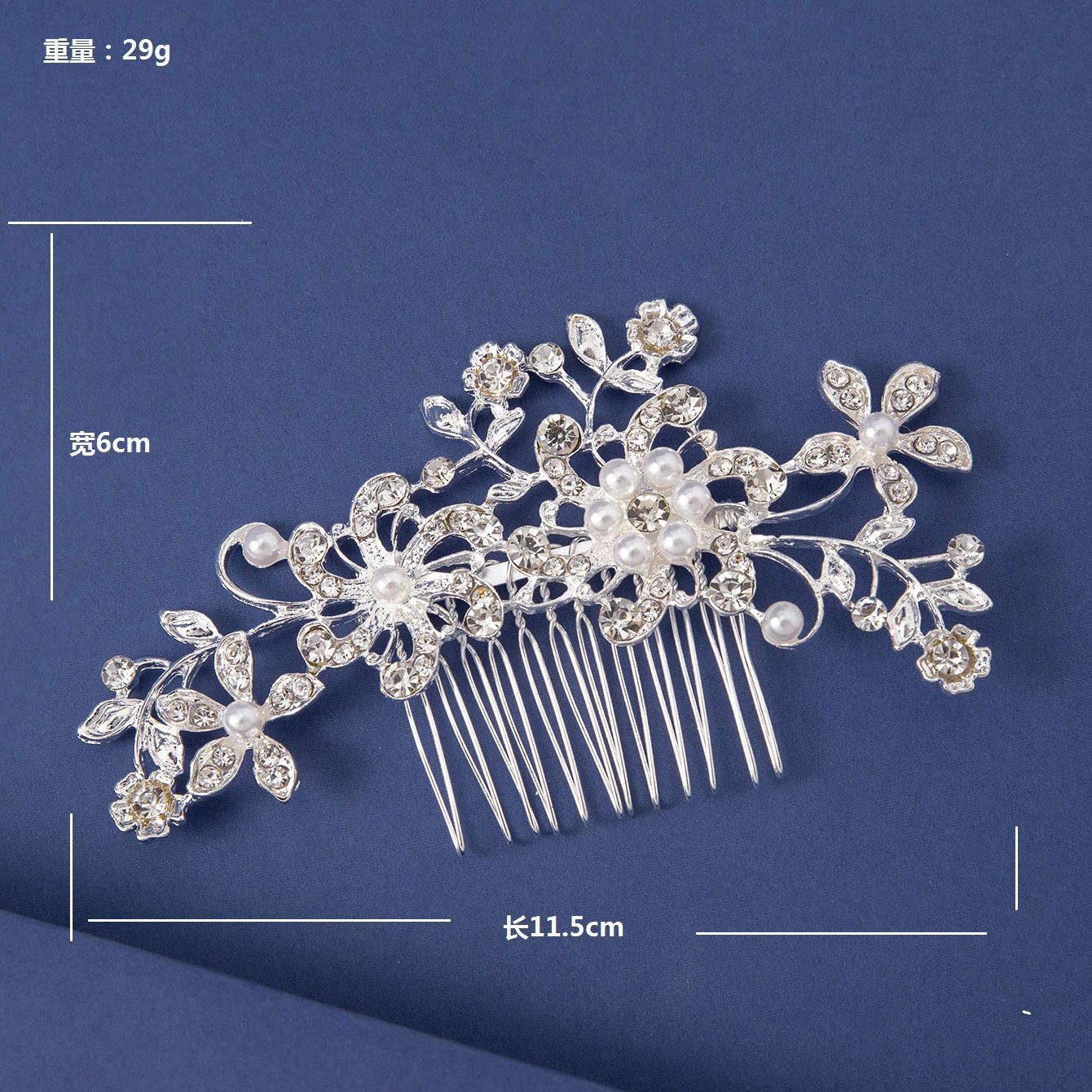 Pearl Wedding Hair Comb Clip Crystal Bridal Hairpin Jewelry Hair Accessory
A-71