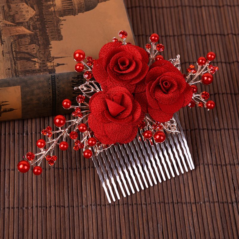 New Retro Chinese Hair Comb Bridal Rhinestone Pearl Headdress Wedding Dress Accessories Bridal Jewelry TS-28