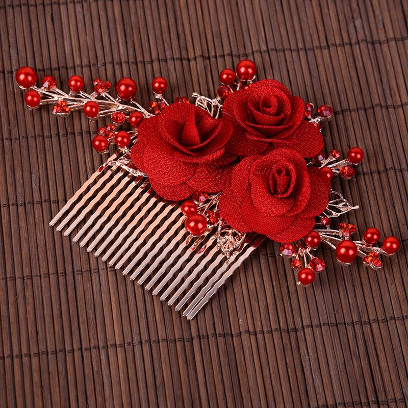New Retro Chinese Hair Comb Bridal Rhinestone Pearl Headdress Wedding Dress Accessories Bridal Jewelry TS-28