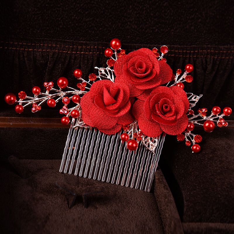 New Retro Chinese Hair Comb Bridal Rhinestone Pearl Headdress Wedding Dress Accessories Bridal Jewelry TS-28