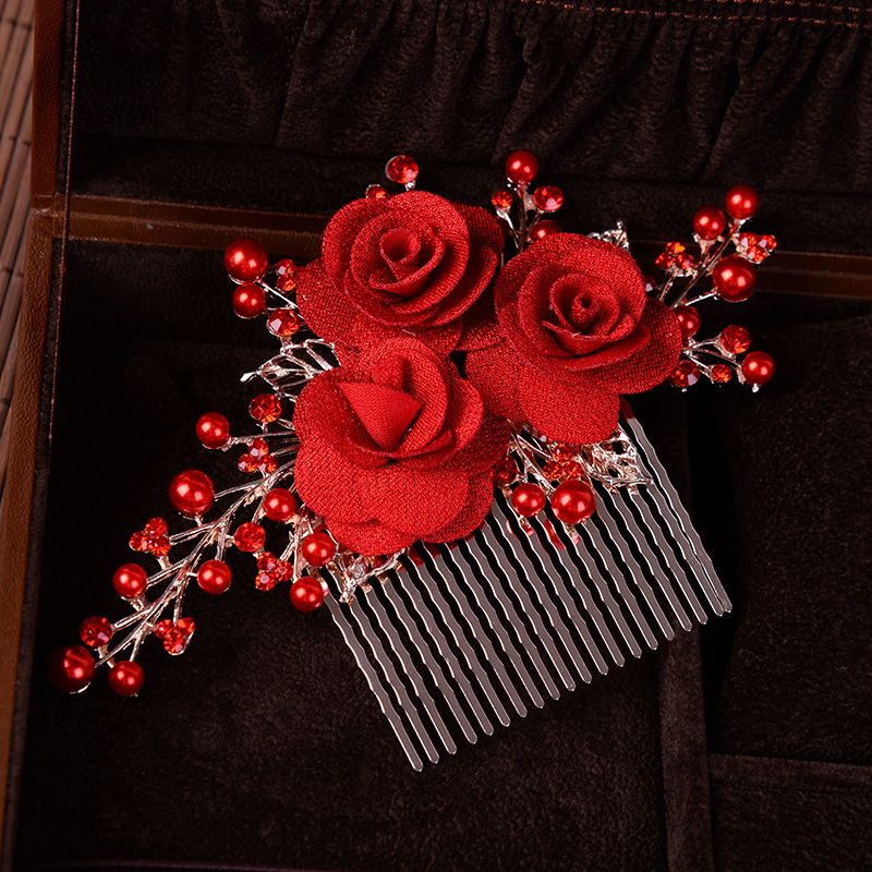 New Retro Chinese Hair Comb Bridal Rhinestone Pearl Headdress Wedding Dress Accessories Bridal Jewelry TS-28