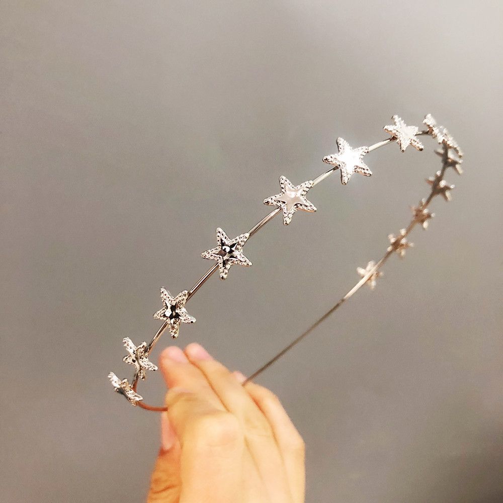 Fashion Gold Sliver Metal Star Hairband for Women Sweet Wedding Hair Accessories Tiara Elegant Girls Headband Headwear A-1585