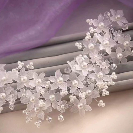 Bridal Hair Accessories Rhinestone Flower Headband Wedding Headpiece Hair Jewelry Handmade Wedding Headband Women Hair Ornaments A-660