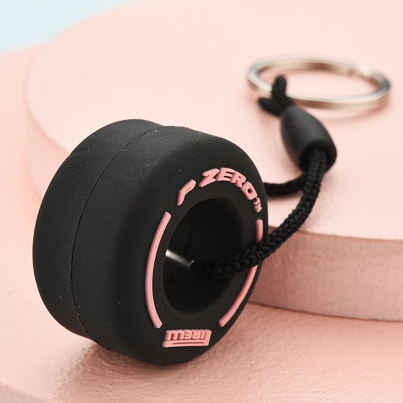 New Fashion Simulation Cartoon Small Tire Keychain Creative Car Bag Key Ring Pendant Gift For Car Lovers A-1506