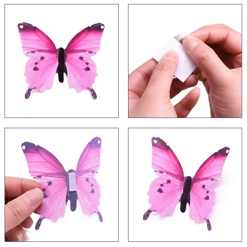 12 Luminous 3D Butterfly Wall Sticker for Kids Bedroom Home Living Room Fridge Wall Decal Glow in Dark Wallpaper Decoration D4-6-3