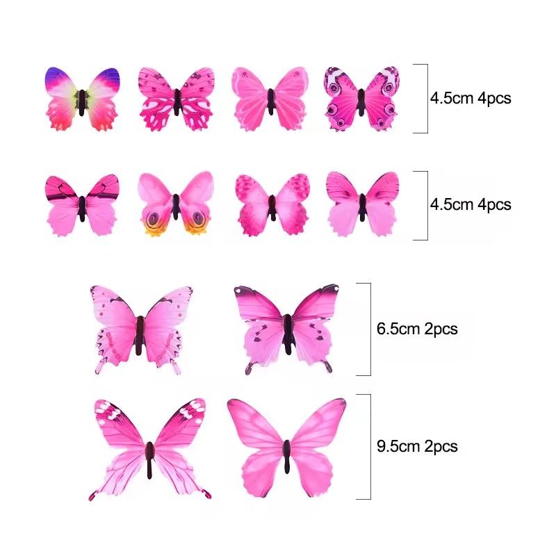 12 Luminous 3D Butterfly Wall Sticker for Kids Bedroom Home Living Room Fridge Wall Decal Glow in Dark Wallpaper Decoration D4-6-3