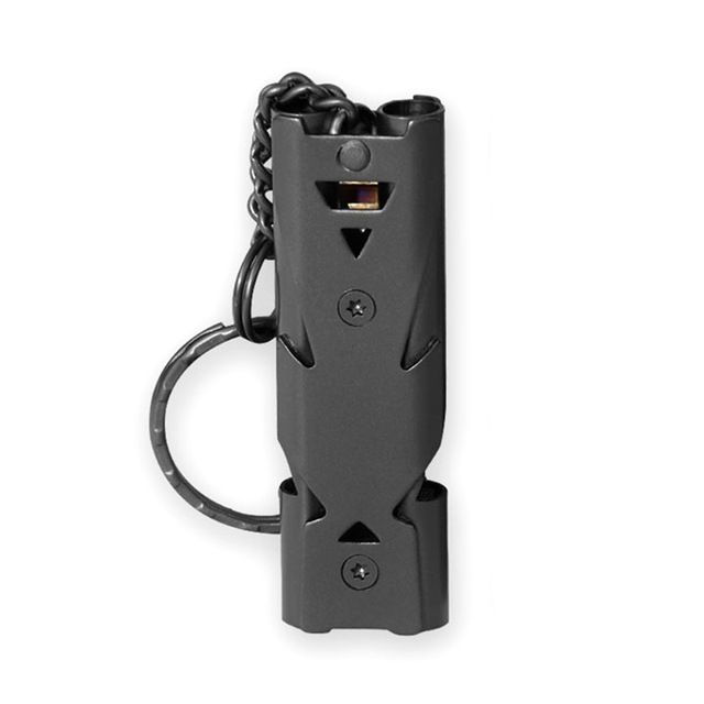 Outdoors High Decibel Portable Keychain Whistle Stainless Steel Double Pipe Emergency Survival Whistle Multifunction Tools  E-1078