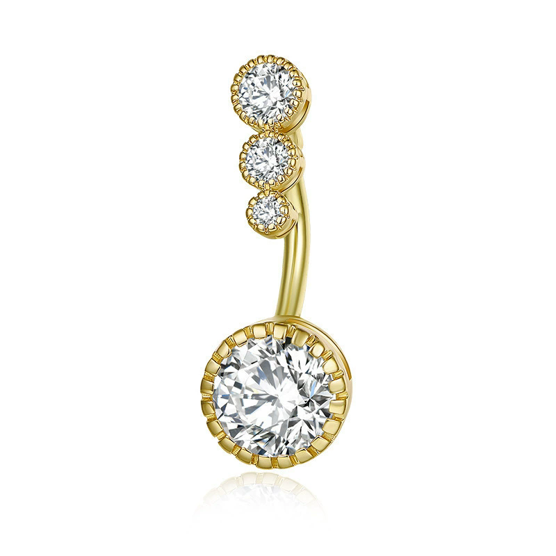 Hot new belly button round set zircon belly button navel ring piercing jewelry hot A-1832