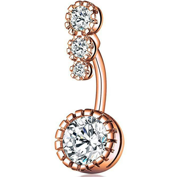 Hot new belly button round set zircon belly button navel ring piercing jewelry hot A-1832