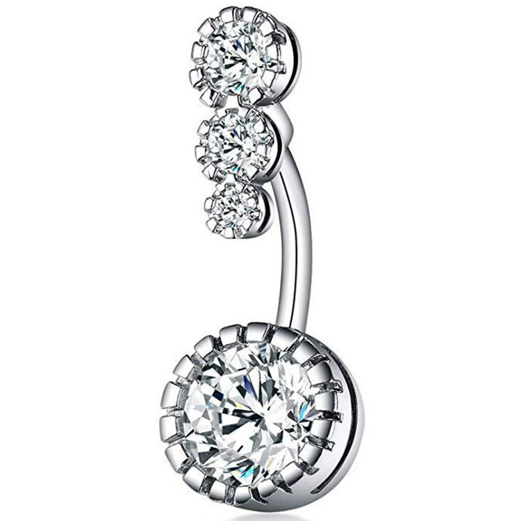 Hot new belly button round set zircon belly button navel ring piercing jewelry hot A-1832