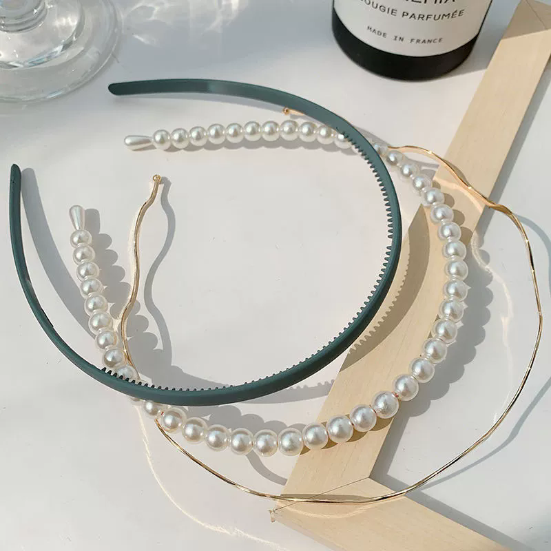 Spring Match Japanese Candy Color Hair Band Combination Pearl Head Band Ins Wave Hair Card Wild Hair Accessory A-601