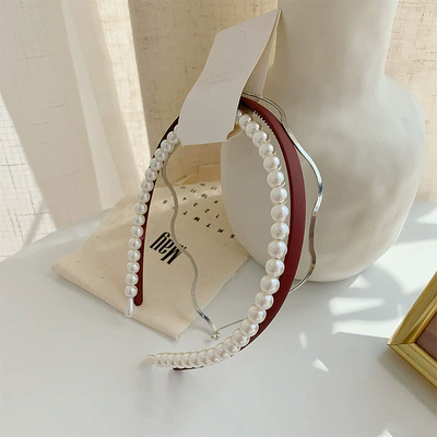 Spring Match Japanese Candy Color Hair Band Combination Pearl Head Band Ins Wave Hair Card Wild Hair Accessory A-601