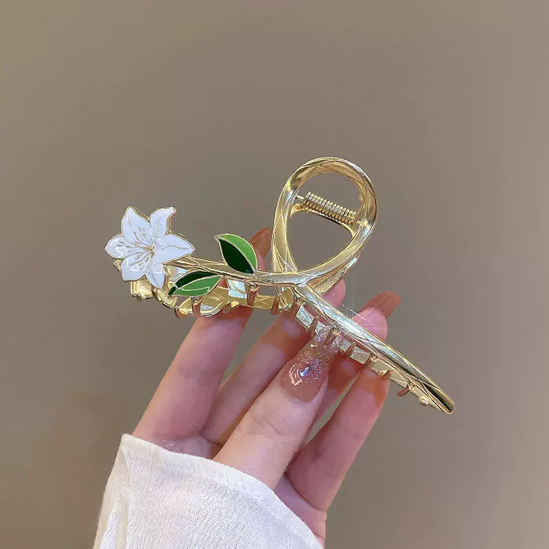 New Women Metal Hair Claw Elegant Gold Flowers Hair Clips Barrette Crab Headband Ponytail Clip Headwear hair accessories tiara A-1613