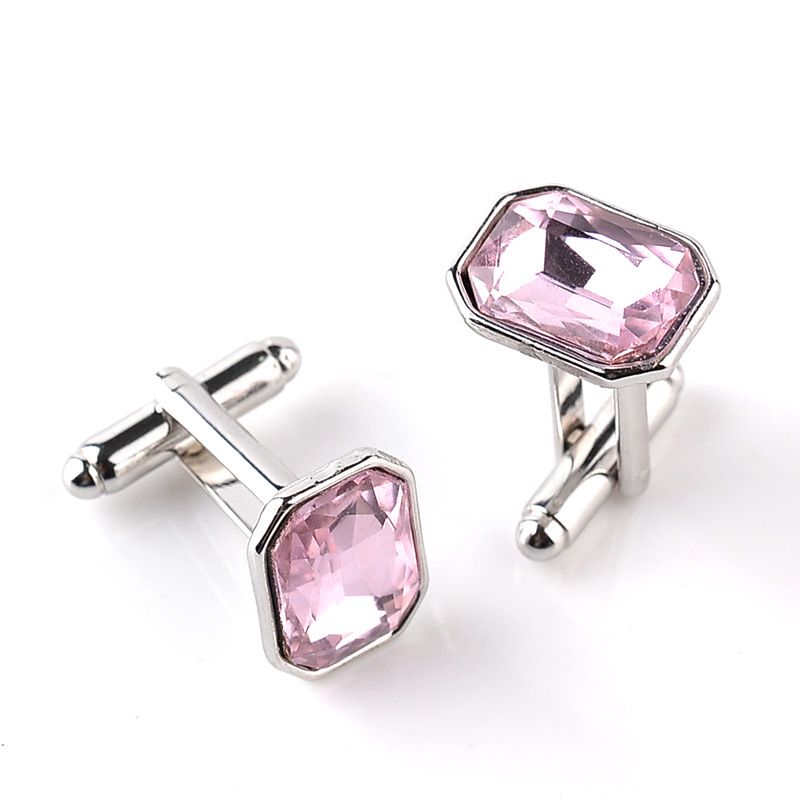 New Fashion All-match Luxury Men's Cufflinks High Quality Shirts Cuff Links Business Colorful Glass Diamond Cuff Buttons & A-1321