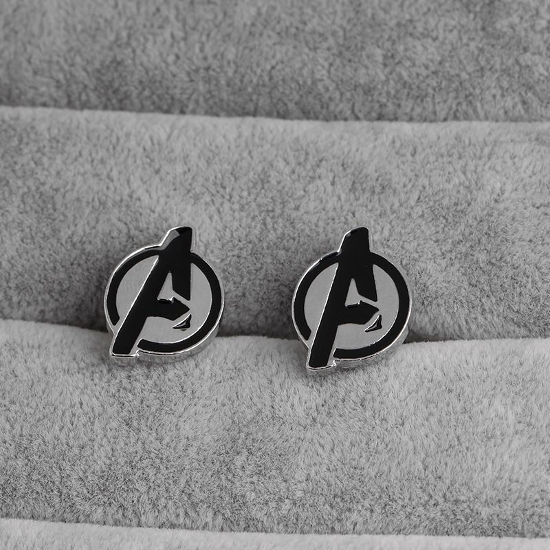 Fashion Popular Men's Cuff Links Super Heroes Movie Avengers A Logo Black High Quality Men's Business Shirt Cufflinks A-1284