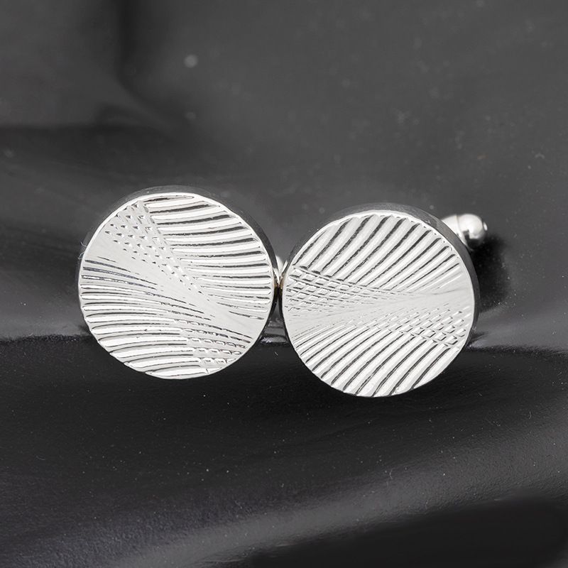 European And American New Men's Cufflinks Round Spiral Pattern Cufflinks All-match Men's Shirt Accessories  A-1734