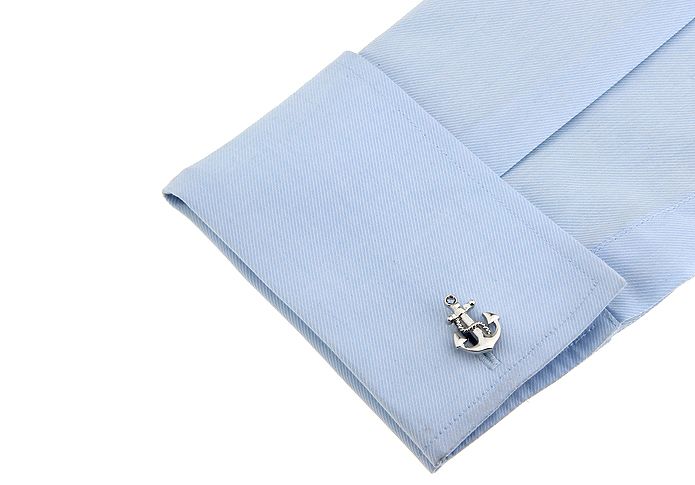 New ship anchor cufflinks sleeve studs fashion men's shirt accessoriesMen's Ship Anchor Cufflinks Copper Material Silver Color