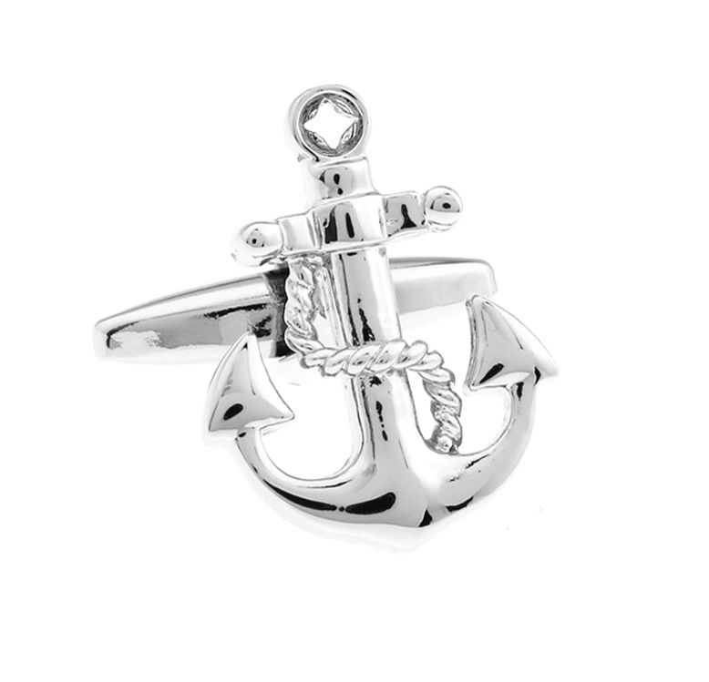 New ship anchor cufflinks sleeve studs fashion men's shirt accessoriesMen's Ship Anchor Cufflinks Copper Material Silver Color