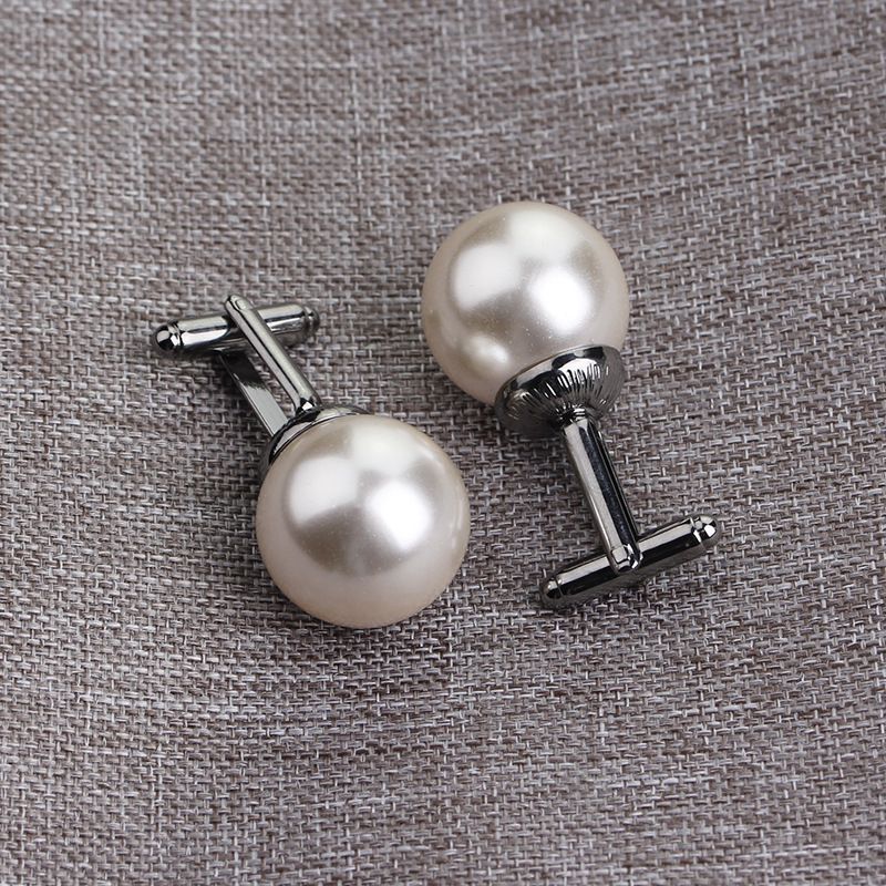 Hot Selling European And American New Fashion Suit All-match Business Shirt Pearl Cufflinks Sleeve Nail