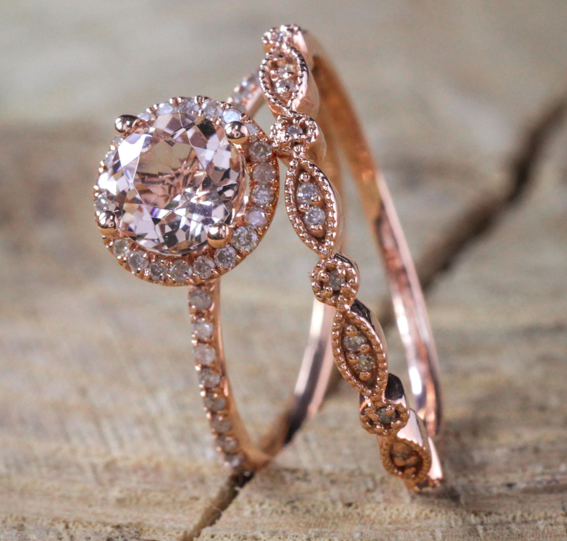 Female Square Ring Set Luxury Rose Gold Filled Crystal Zircon Ring Wedding Band Promise Engagement Rings For Women Jewelry Gifts JZT-87
