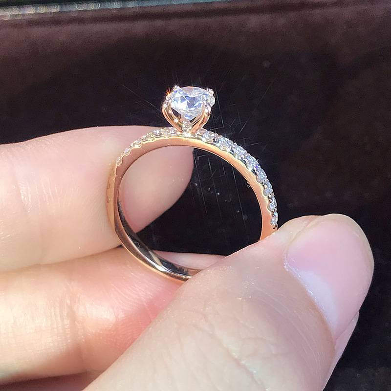 European And American Simple Silver-plated Simulation Diamond Ring To Get Married To Ring Wedding Ring A-579