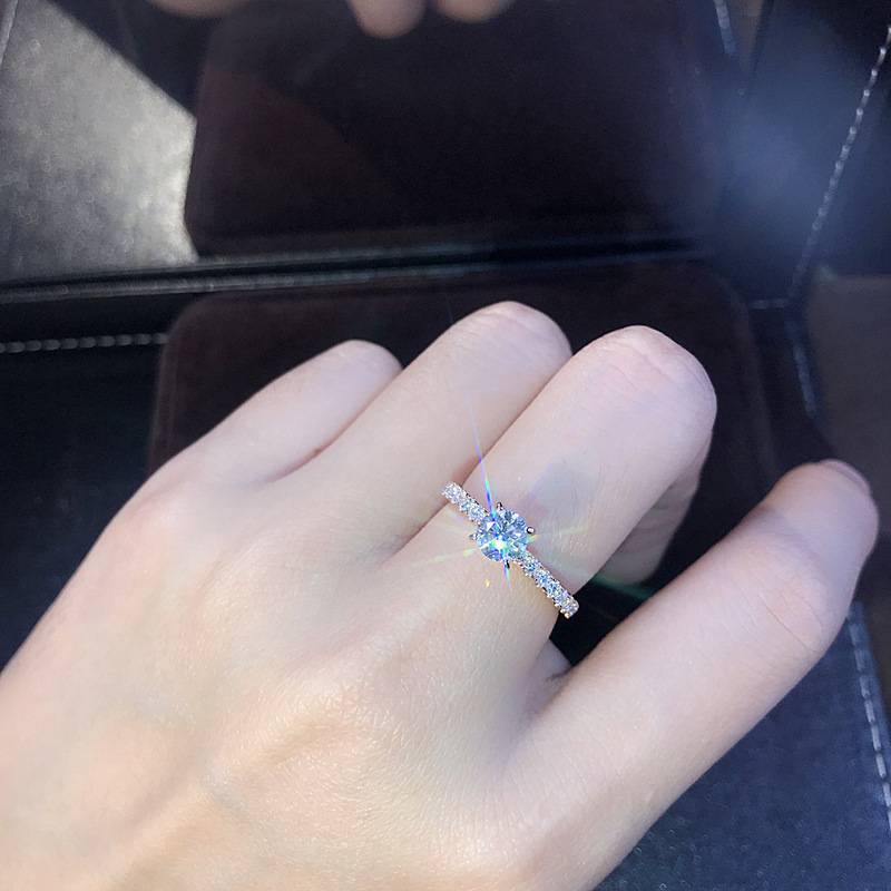 European And American Simple Silver-plated Simulation Diamond Ring To Get Married To Ring Wedding Ring A-579