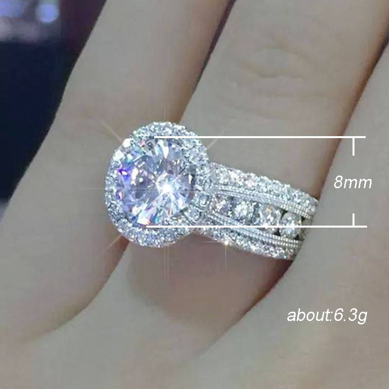 European And American Classic Starry Sky With Large Zircon Diamond Ring Female Couple Engagement Ring A-210-1