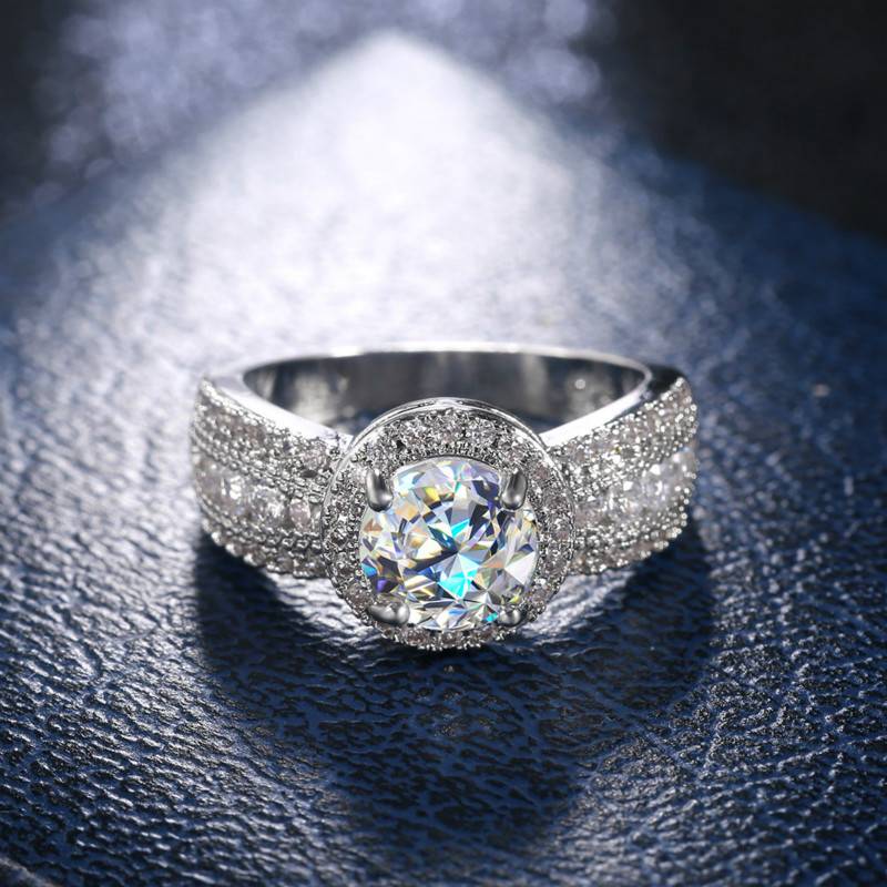 European And American Classic Starry Sky With Large Zircon Diamond Ring Female Couple Engagement Ring A-210-1