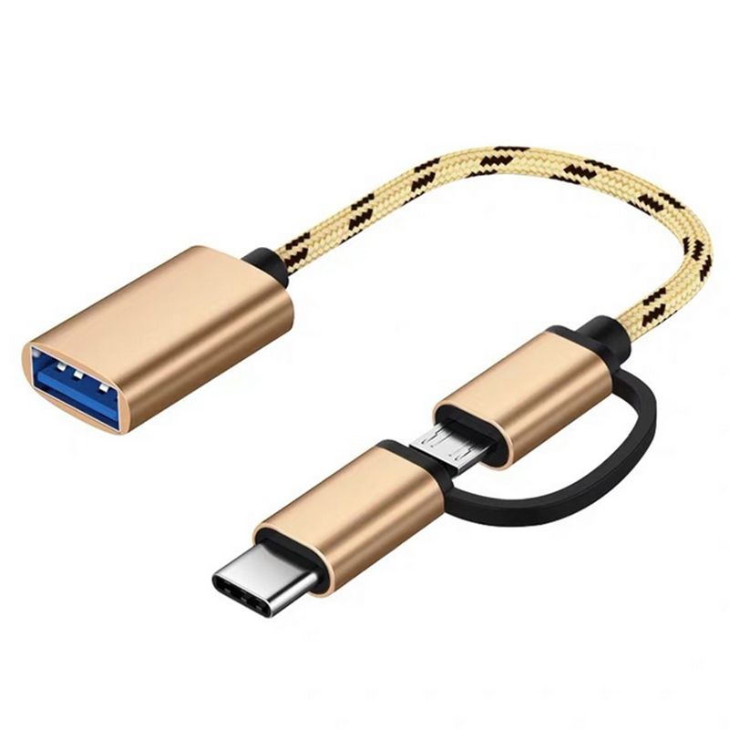 2 in 1 Type-C OTG Adapter Cable for Samsung S10 S10 Xiaomi Mi 9 Android MacBook Mouse Gamepad Tablet PC Type C OTG USB Cable E-1264