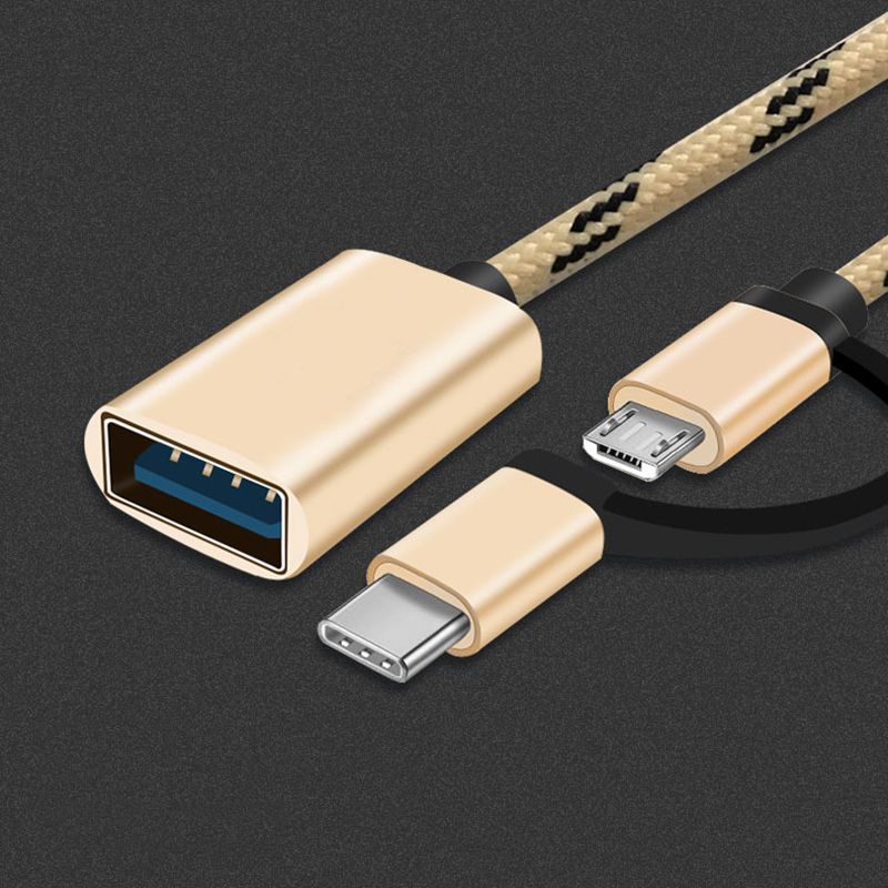 2 in 1 Type-C OTG Adapter Cable for Samsung S10 S10 Xiaomi Mi 9 Android MacBook Mouse Gamepad Tablet PC Type C OTG USB Cable E-1264