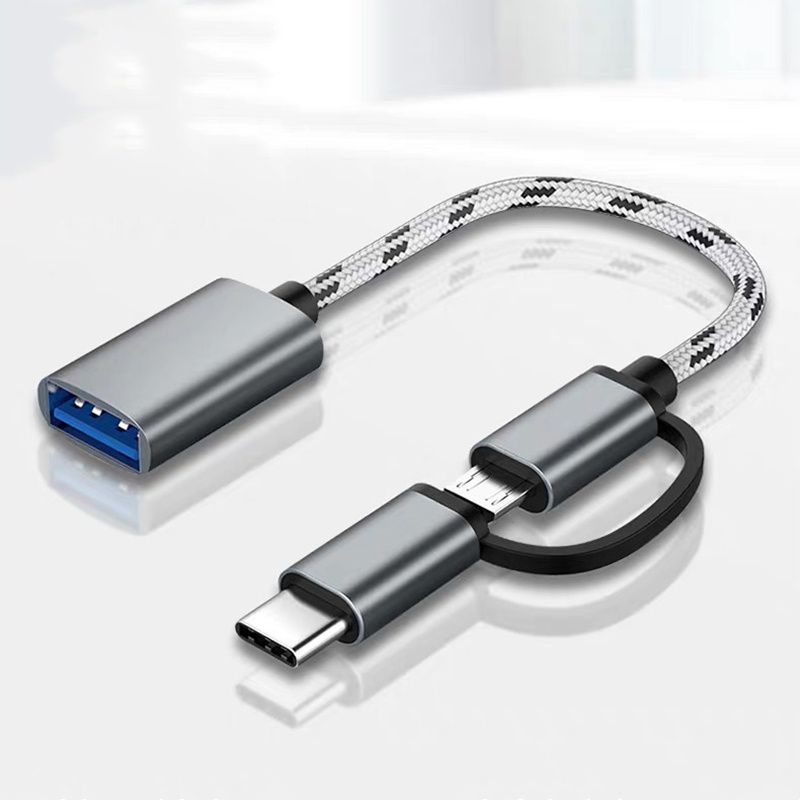 2 in 1 Type-C OTG Adapter Cable for Samsung S10 S10 Xiaomi Mi 9 Android MacBook Mouse Gamepad Tablet PC Type C OTG USB Cable E-1264