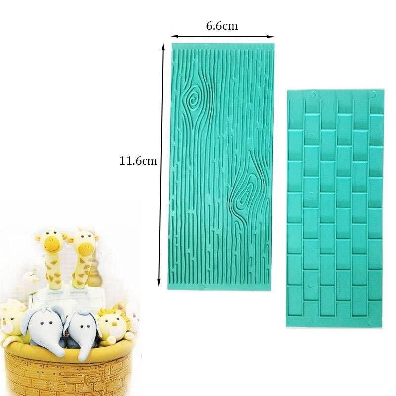 2pcs/set Texture Silicone Mold Of Tree Bark + Brick Wall Silicone Mat Fondant Cake Decorating Tools BakewareD13--7