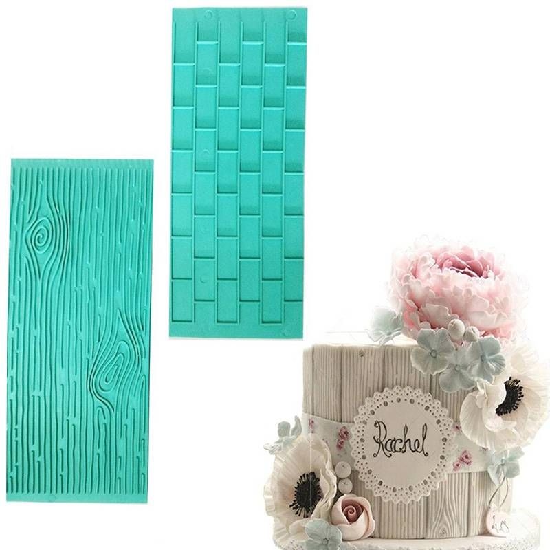 2pcs/set Texture Silicone Mold Of Tree Bark + Brick Wall Silicone Mat Fondant Cake Decorating Tools BakewareD13--7