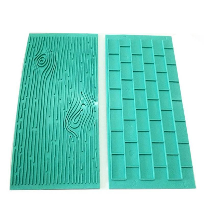 2pcs/set Texture Silicone Mold Of Tree Bark + Brick Wall Silicone Mat Fondant Cake Decorating Tools BakewareD13--7