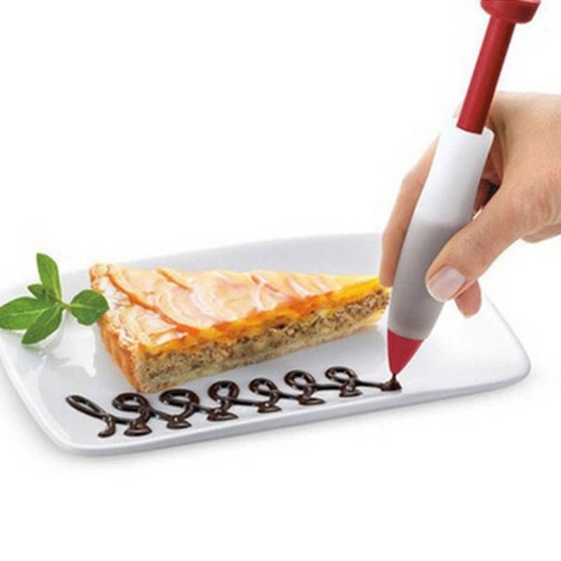 Silicone Food Writing Pen Chocolate Decorating Tools Cake Mold Cream Cup,cookie Icing Piping Pastry Nozzles Kitchen Accessories D1--2