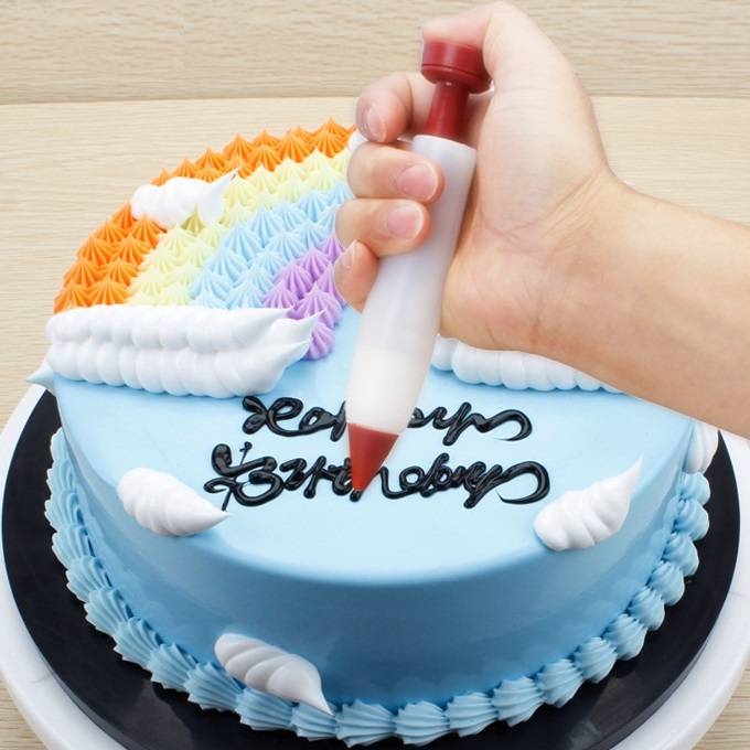 Silicone Food Writing Pen Chocolate Decorating Tools Cake Mold Cream Cup,cookie Icing Piping Pastry Nozzles Kitchen Accessories D1--2