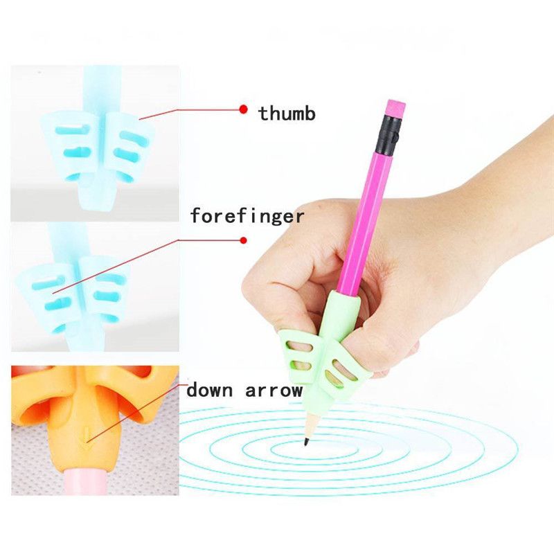3Pcs/Set Non-toxic Children Pencil Holder Pen Writing Aid Grip Posture Correction Tools Office School Supplies E-413